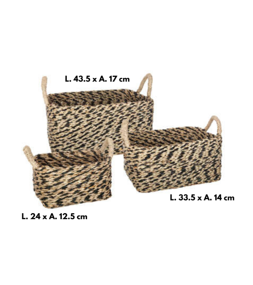 Cesta Rectangular de Caña Negra - Modelo Rowan