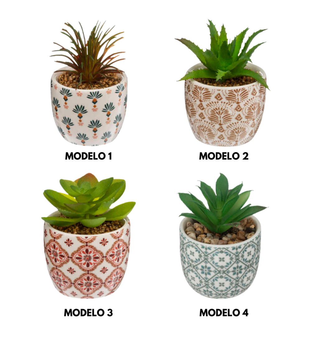 Planta Decorativa en Maceta de Cerámica de 6 cm - Varios Modelos