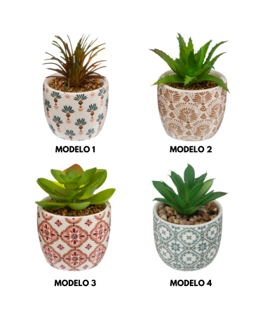 Planta Decorativa en Maceta de Cerámica de 6 cm - Varios Modelos