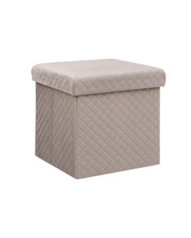 Puff Plegable Aterciopelado con Patrón de Rombos