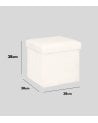 Puf Plegable Ezzio de Pelo Sintético Blanco 38cm