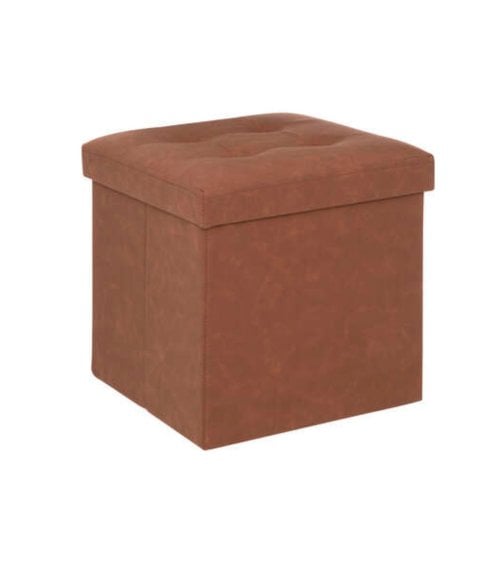Puff Plegable Marrón de 38 cm