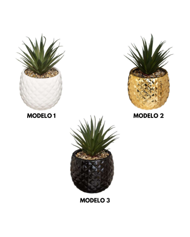 Planta Decorativa en Maceta de Piña de 21 cm - Varios Modelos