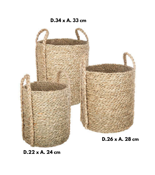 Cesta Redondas de Caña Natural - Modelo Kilian