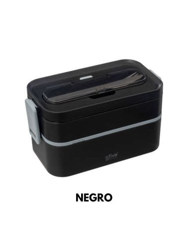 Fiambrera con 2 compartimentos y cubiertos - Varios Modelos