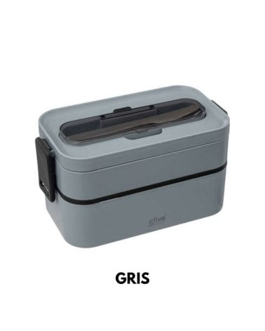 Fiambrera con 2 compartimentos y cubiertos - Varios Modelos