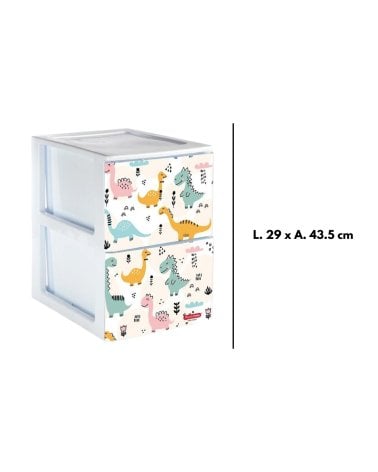 Cajonera de 2 Cajones Diseño Dino