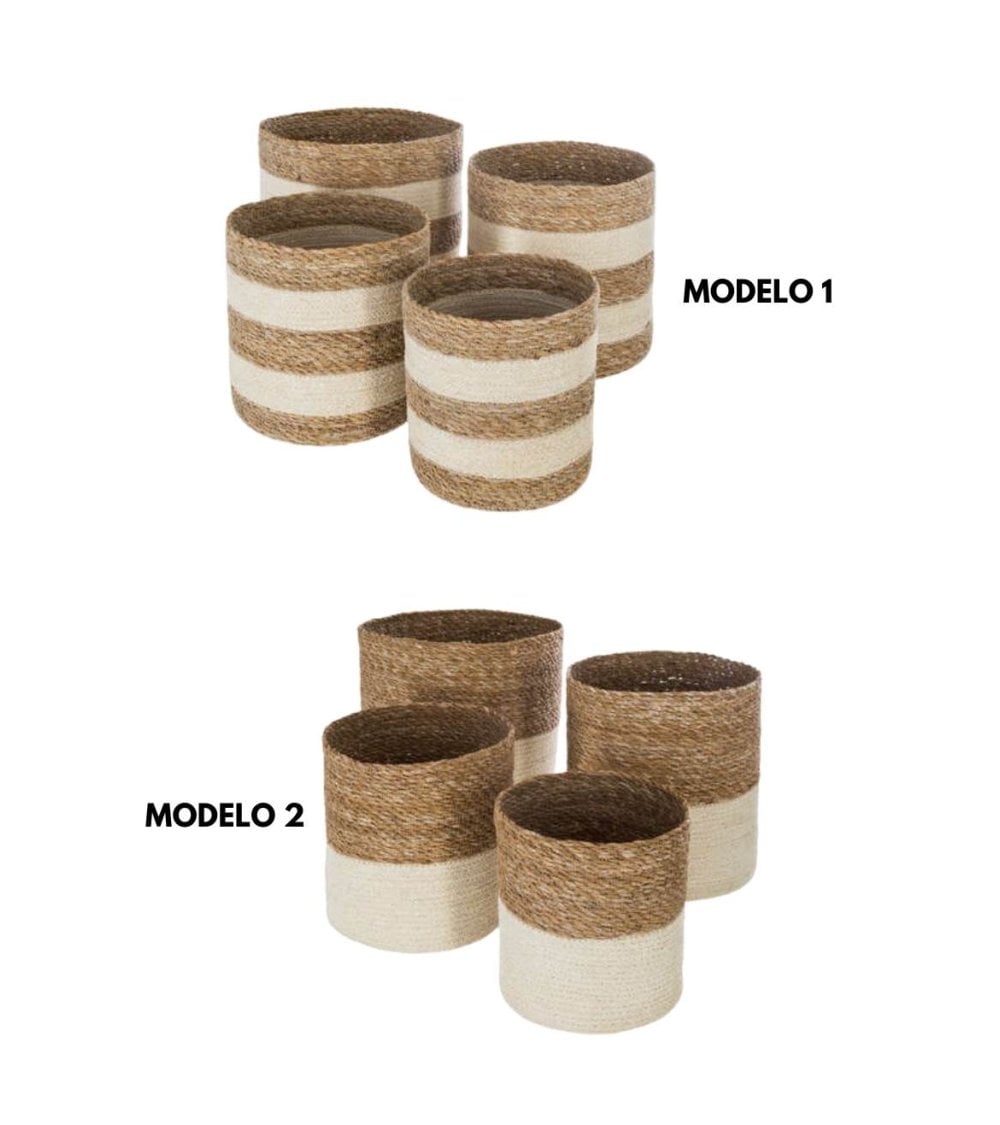 Cesta de Yute Blanco - Modelo Emmett
