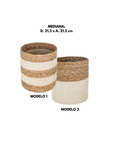 Cesta de Yute Blanco - Modelo Emmett