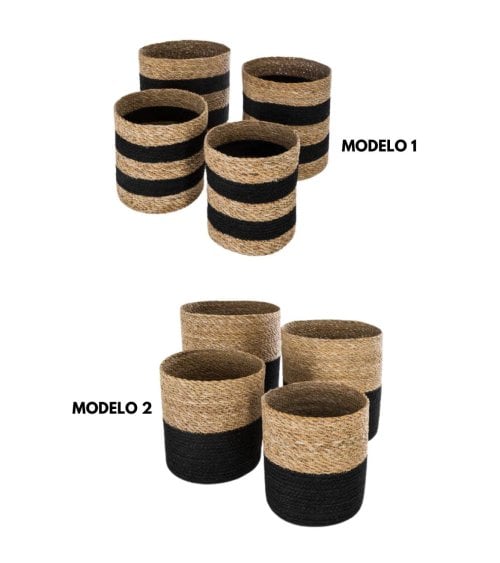 Cesta de Yute Negro - Modelo Emmett