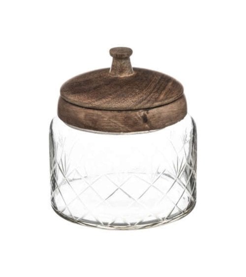 Tarro de Vidrio con Tapa de Madera de 0,7 L