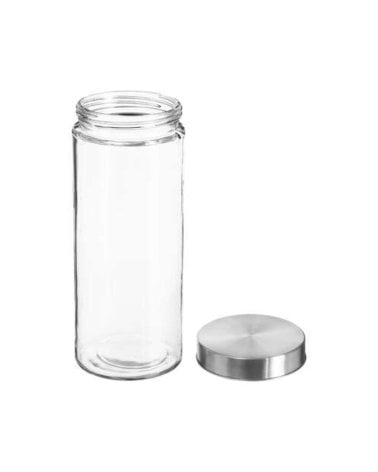 Tarro de Cristal con Tapa de Acero Inoxidable de 2 L