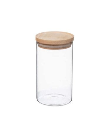 Tarro Hermet con Tapa de Madera de 1 L