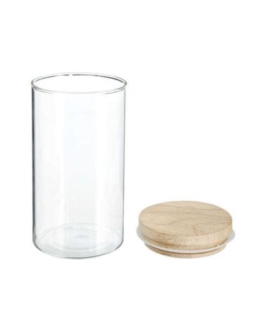 Tarro Hermet con Tapa de Madera de 1 L