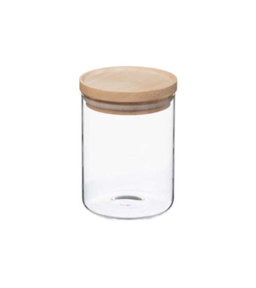 Tarro Hermet con Tapa de Madera de 0,6 L