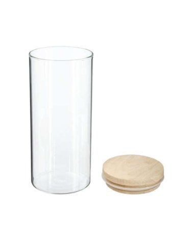 Tarro Hermet con Tapa de Madera de 1,3 L