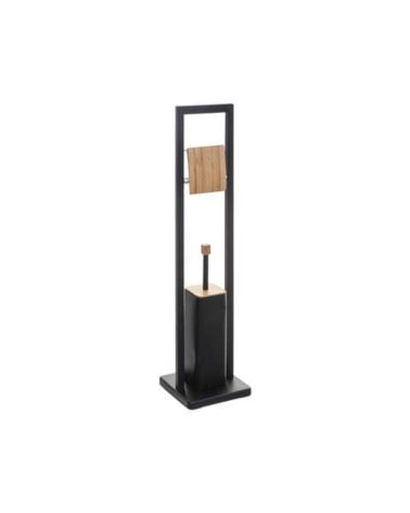 Soporte Negro para Escobilla y Papel de Baño