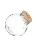 Tarro de Cristal Inclinado con Tapa Madera de 2,1 L