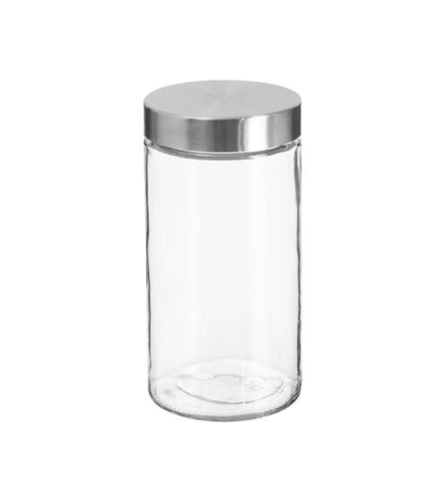 Tarro de Cristal con Tapa de Acero Inoxidable de 1,7 L
