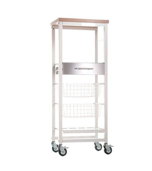 Carro Multiusos Onda Alto con Dos Cestas Blanco