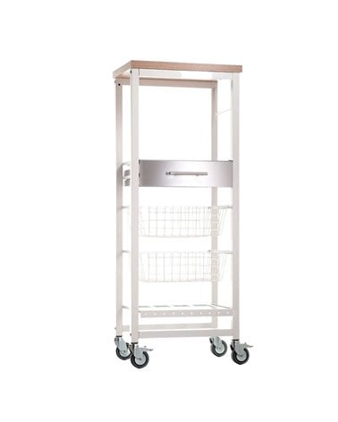 Carro Multiusos Onda Alto con Dos Cestas Blanco