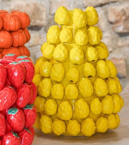 Jarrón cerámico Amarillo, Pitallas