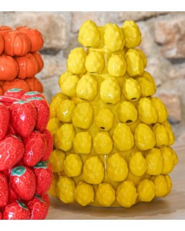 Jarrón cerámico Amarillo, Pitallas