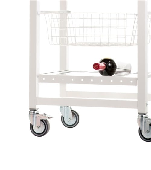 Carro Multiusos Onda Alto con Dos Cestas Blanco