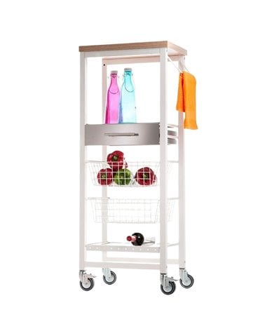 Carro Multiusos Onda Alto con Dos Cestas Blanco