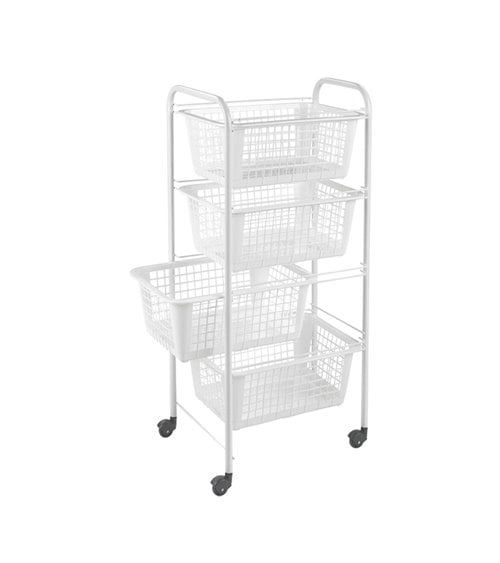 Carro Multiusos con Cuatro Cestos Blanco Miami