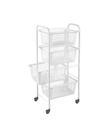 Carro Multiusos con Cuatro Cestos Blanco Miami