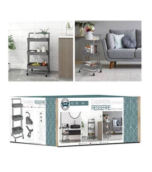 Camarera  Carrito de cocina con Ruedas, Metálica