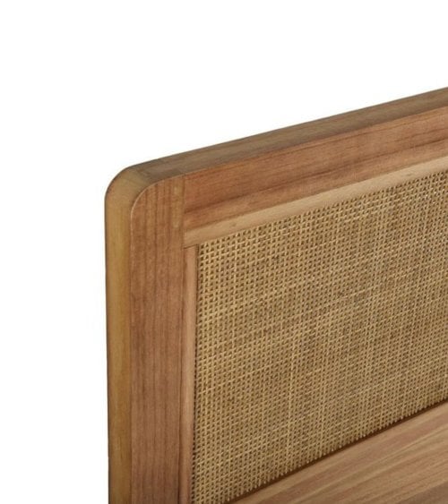 Cabecero para cama de 90cm de Ratán y Madera de Paulonia
