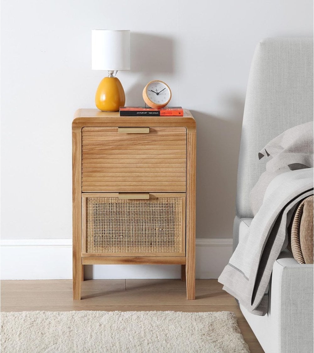 Mesita Rattan de 40x30x60 cm con 2 Cajones