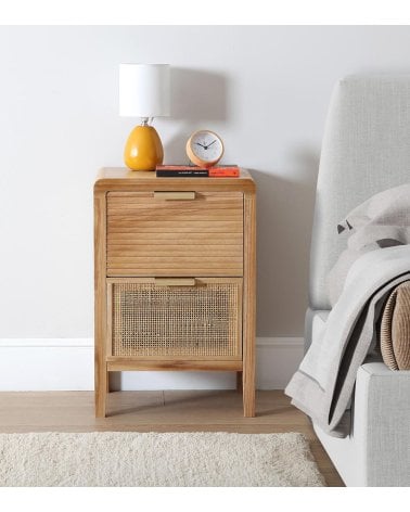 Mesita Rattan de 40x30x60 cm con 2 Cajones