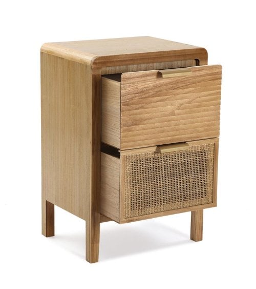 Mesita Rattan de 40x30x60 cm con 2 Cajones