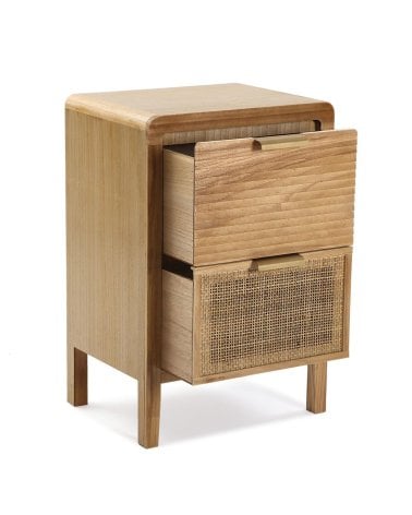 Mesita Rattan de 40x30x60 cm con 2 Cajones