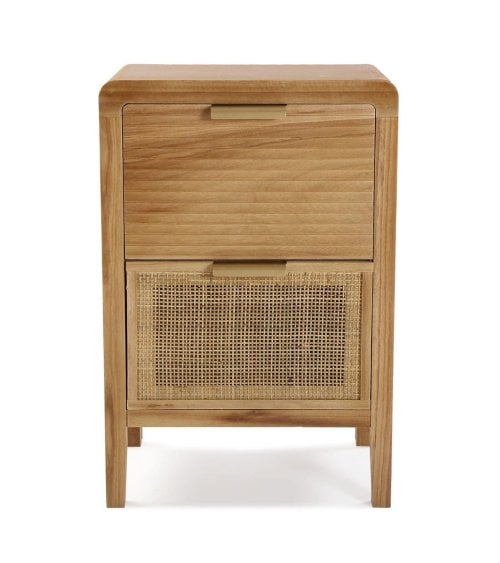Mesita Rattan de 40x30x60 cm con 2 Cajones