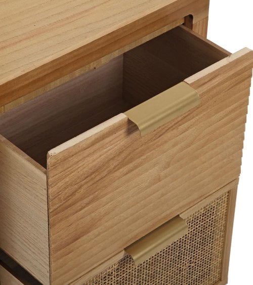 Mesita Rattan de 40x30x60 cm con 2 Cajones