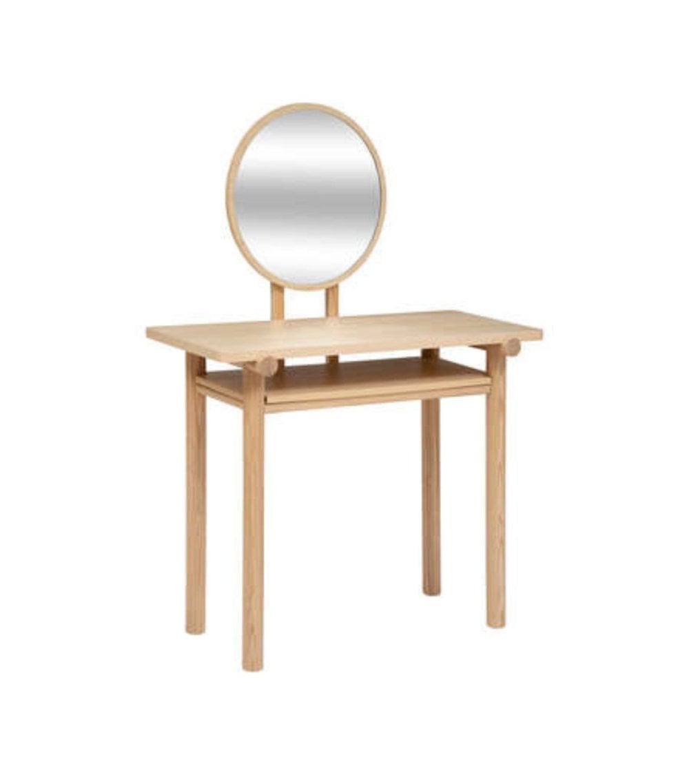 Tocador de Madera Arden con Espejo Circular