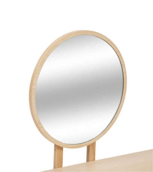 Tocador de Madera Arden con Espejo Circular