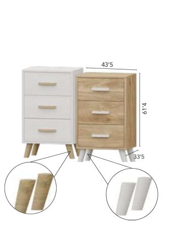 Set de 4 Patas para Mesa de Noche