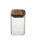 Tarro Cuadrado Hermet con Tapa de Madera de 1 L