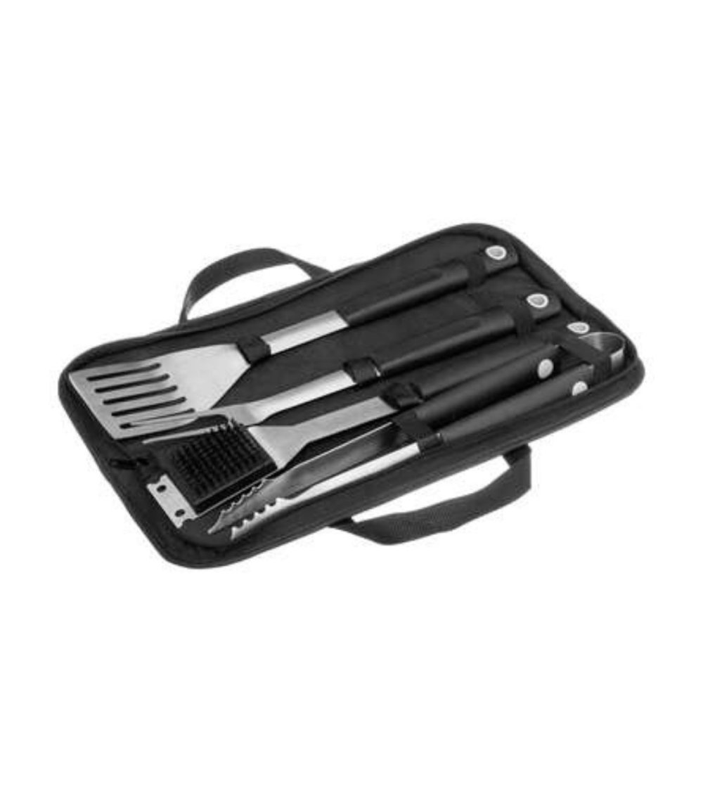 Set de 4 Utensilios para Barbacoa en Estuche