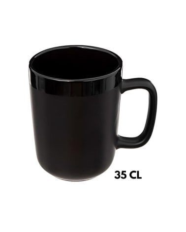 Taza Alta Negra Diseño Alpha de 35 Cl