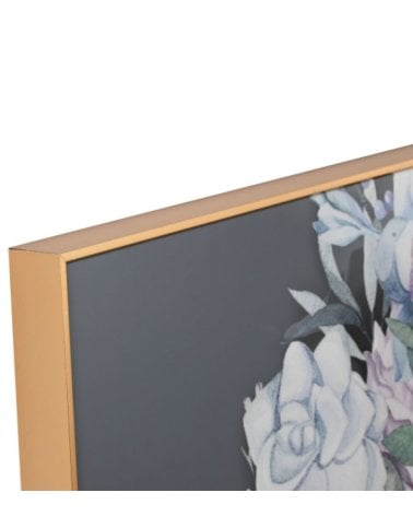 Cuadro de Aluminio con Lienzo de Mujer con Flores