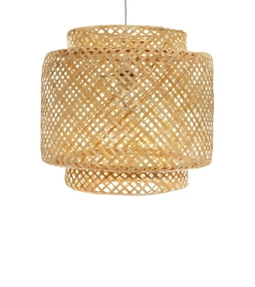 Lámpara Colgante Tejida de Bambú Liby