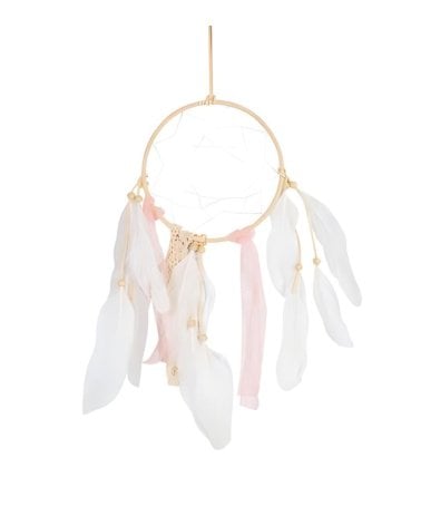 Atrapasueños de Encaje Rosa y Blanco