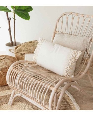 Cojín con Tejido de Macramé