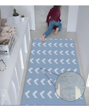 Alfombra Pasillera Vinílica al Corte con Estampado Geométrico